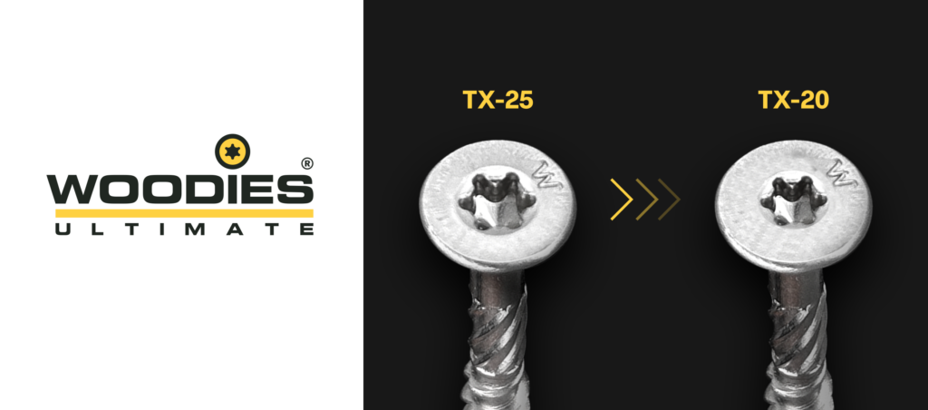 Universele TX20-indruk Woodies Ultimate schroeven