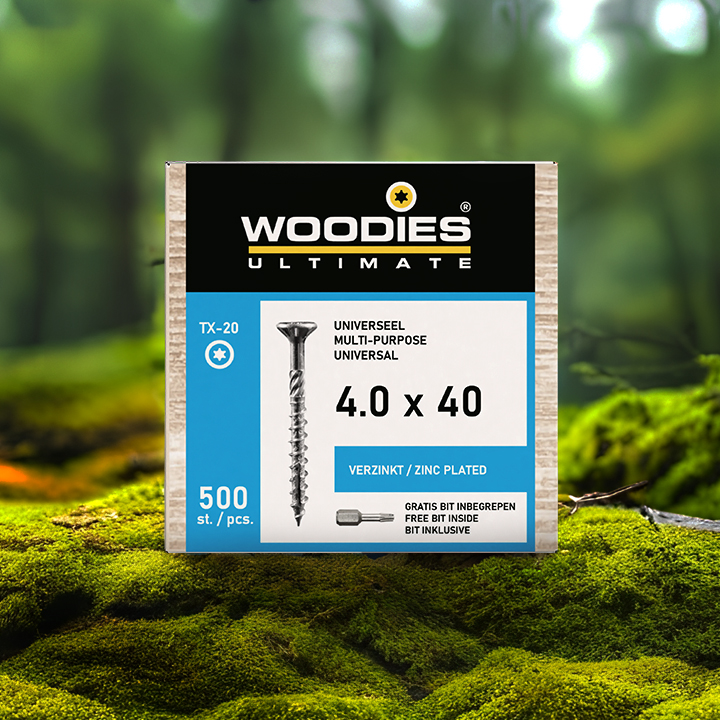 De nieuwe verpakkingen van Woodies Ultimate schroeven zijn gemaakt van FSC-gecertificeerd karton. Dat wil zeggen dat het karton gemaakt is van hout uit duurzaam beheerde bossen.